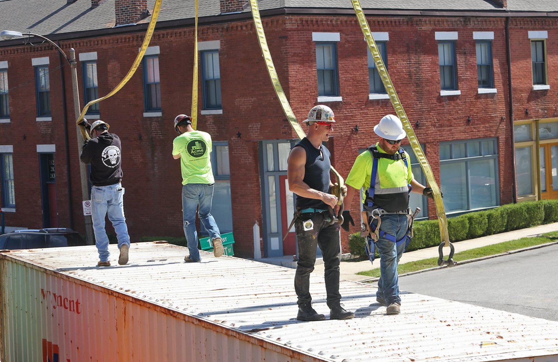 Shipping container home going up near Crown Candy